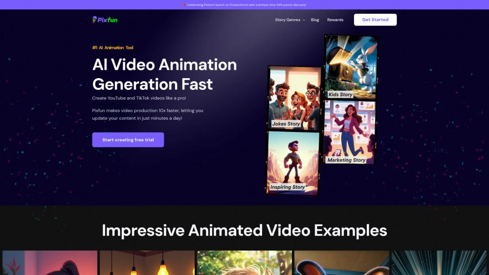 Pixfun: AI-Powered Animated Video Creation for YouTube and TikTok