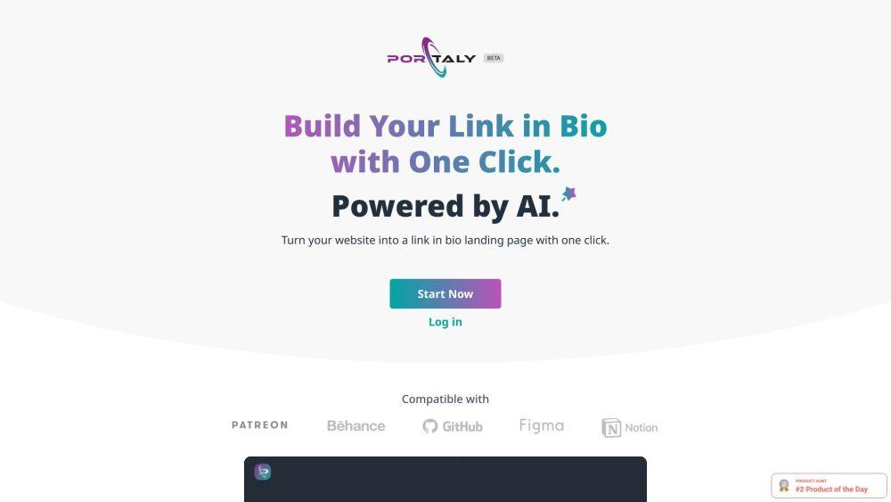 Portaly - AI-Powered Link-in-Bio Tool for Customizable Landing Pages