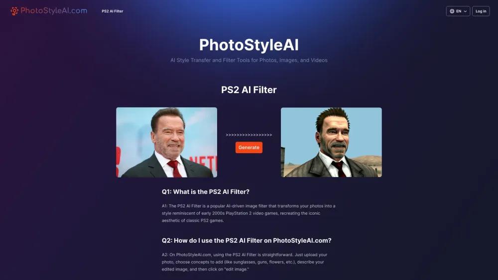 PhotoStyleAI - Transform Your Photos with AI