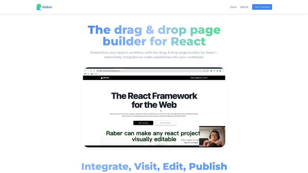 Raber - AI-Powered No-Code Page Builder for React