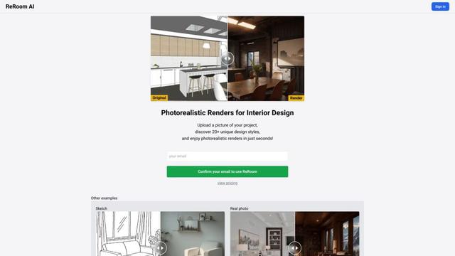 ReRoom AI - Photorealistic Renders for Interior Design