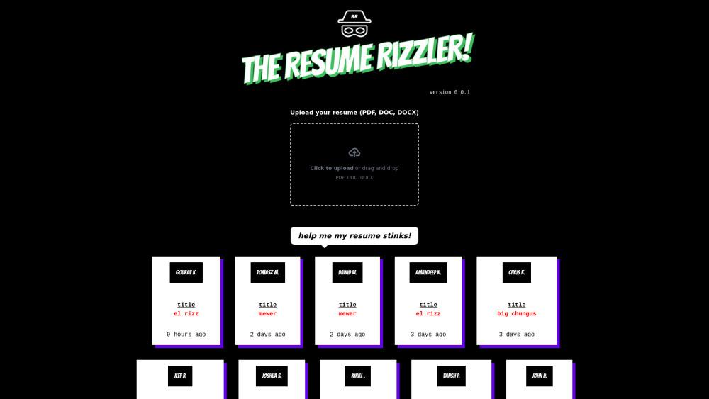Resume Rizzler: Create Attention-Grabbing Resumes with Charisma