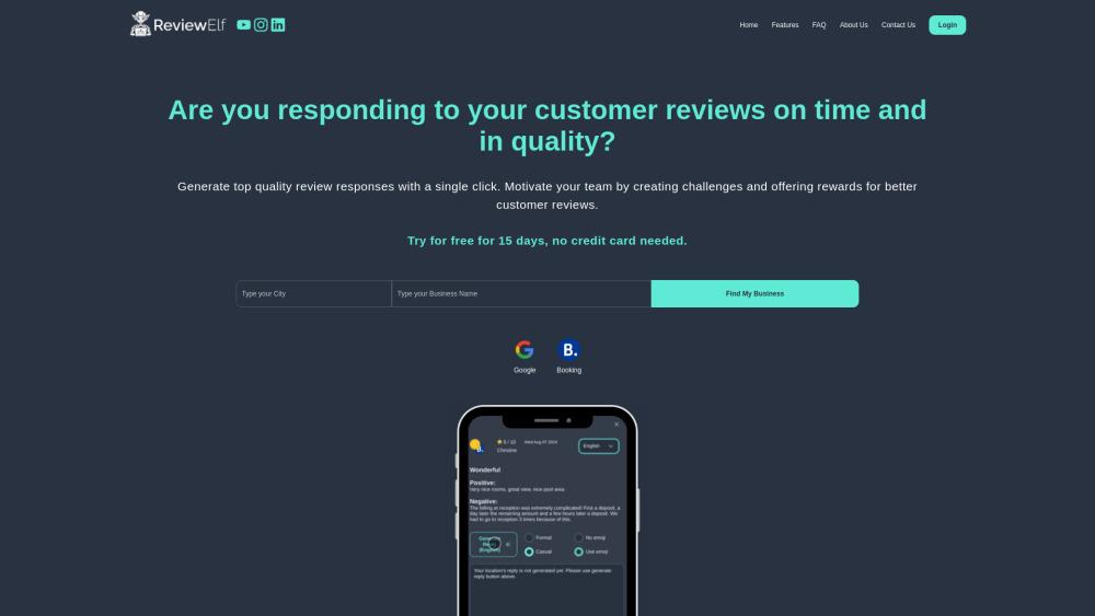 ReviewElf - AI-Powered Review Management and Feedback