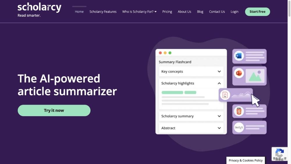 Scholarcy - AI-Powered Research Paper Summarizer