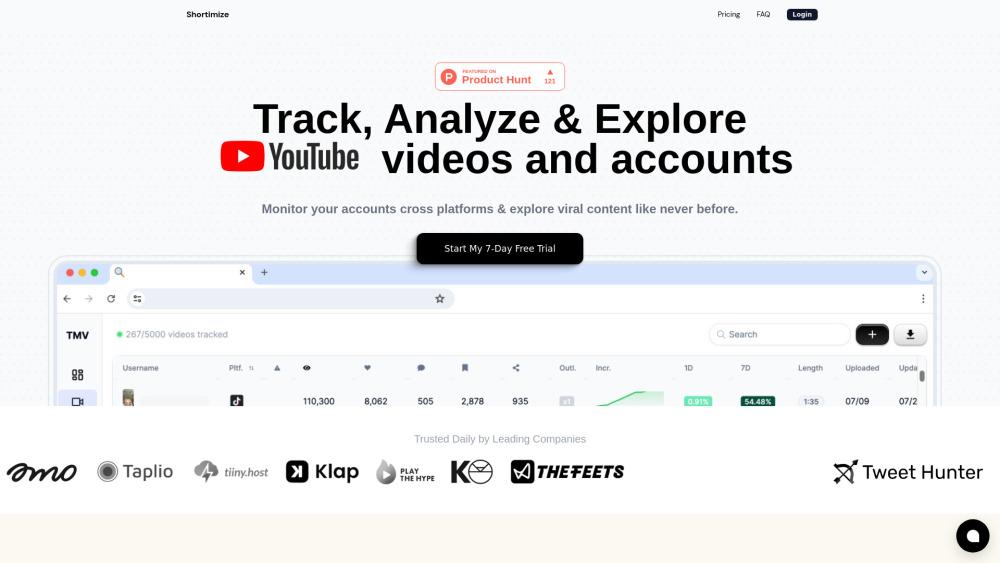 Shortimize - Unified Video Analytics for TikTok, Instagram Reels & YouTube Shorts