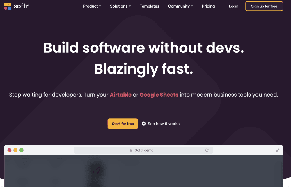 Softr - No-Code Web App Builder for Custom Solutions