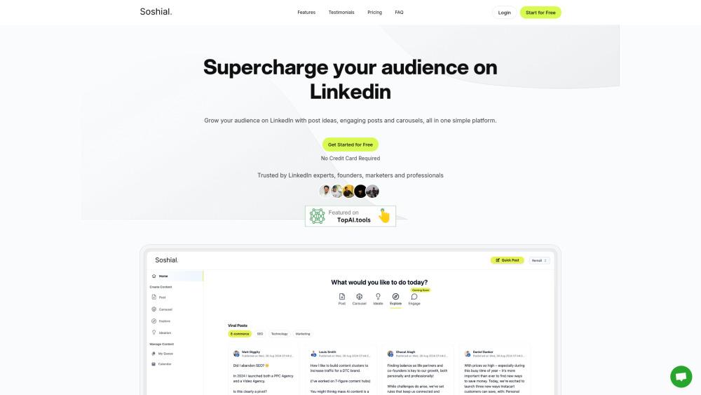 Soshial: AI-Powered LinkedIn Personal Branding Solution