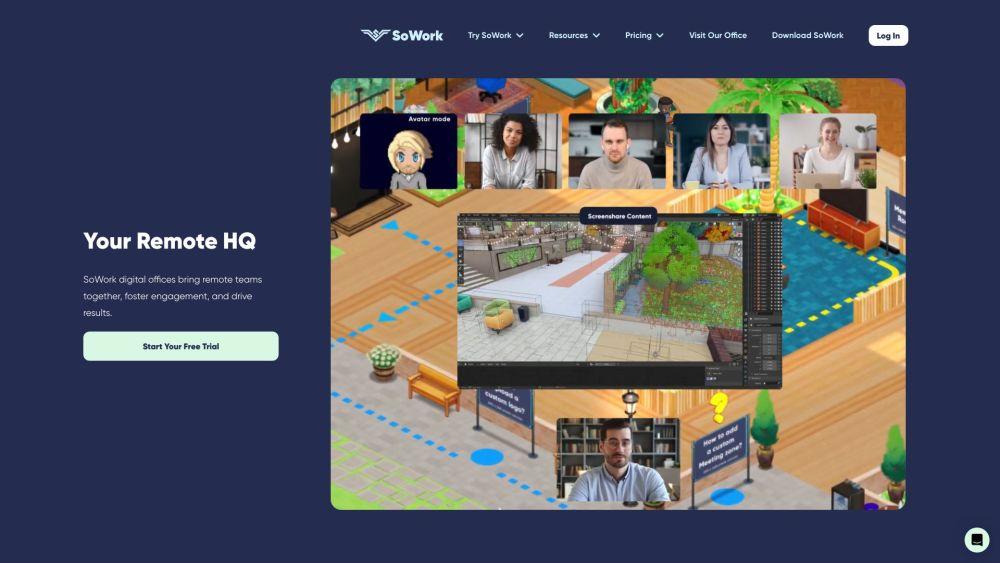 SoWork - AI Virtual Office for Remote Teams