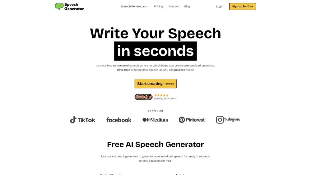 SpeechGeneratorAI - Create Personalized Speeches with AI