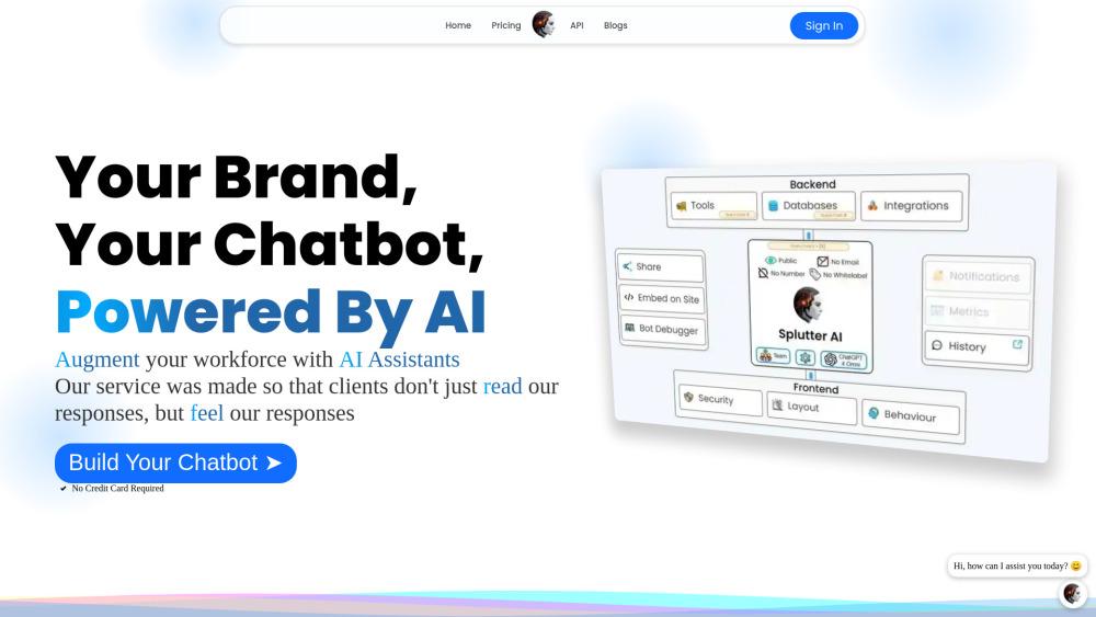 Splutter AI - Customizable AI Chatbot Solution