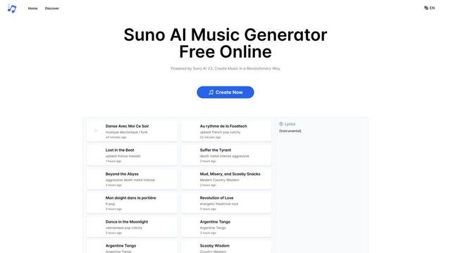 Suno AI Music Free Online