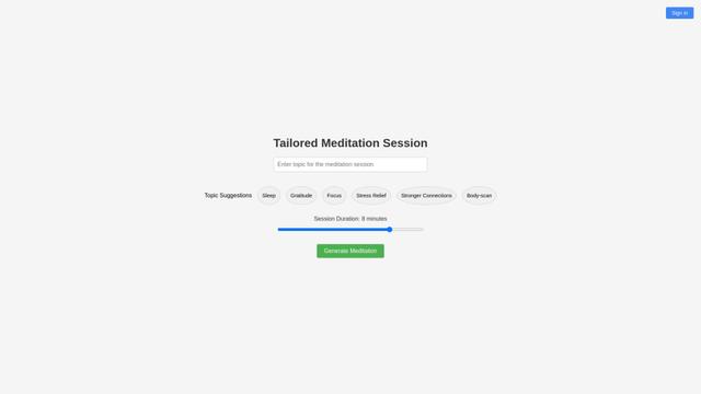 Personalised Meditation