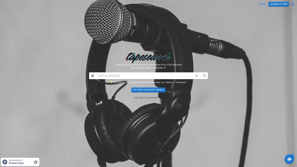 Tapesearch: AI-Powered Podcast Transcript Search