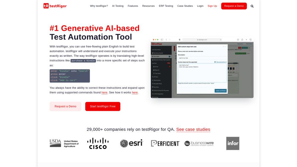 testRigor - Codeless Test Automation with AI
