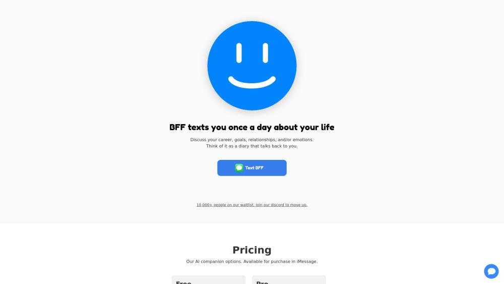 TextBFF - Your AI Companion for Life, Goals, and Emotions