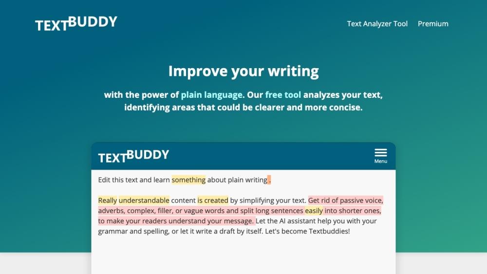 Textbuddy - AI Text Editor for Clear Writing