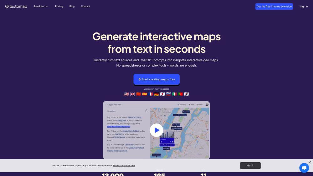 Textomap - AI-Powered Text to Map Conversion Tool