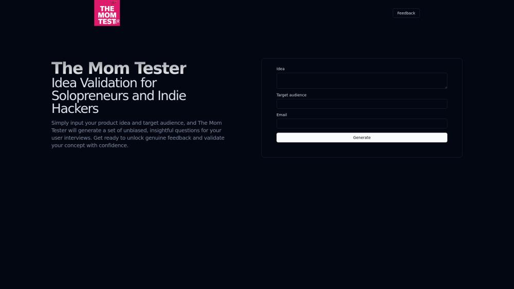The Mom Tester: An AI-Powered Tool for Business Idea Validation