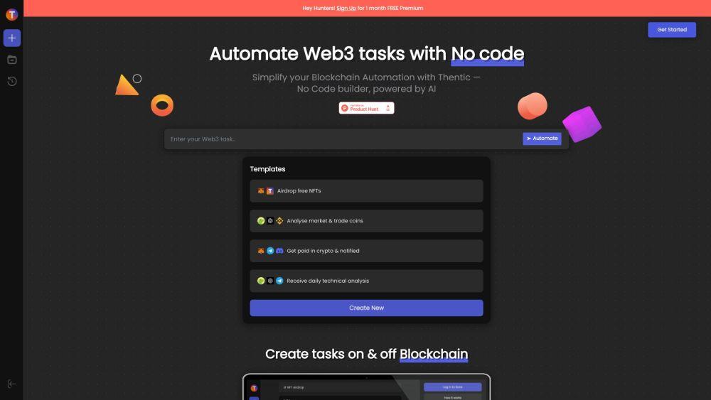 Thentic - No-Code Web3 Automation and Blockchain Integration