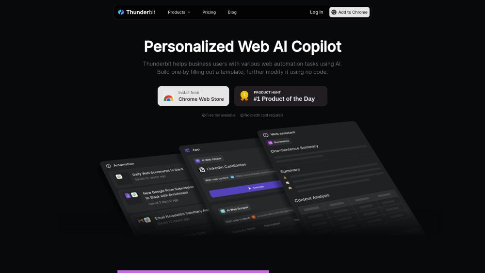 Thunderbit: AI-Powered Web Automation Tool