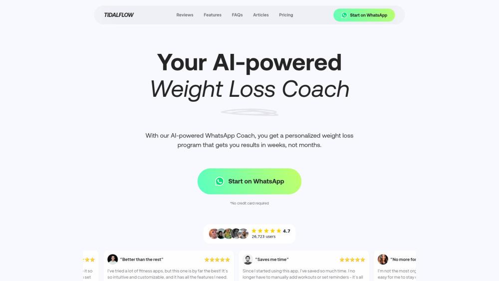 Tidalflow AI Personal Trainer