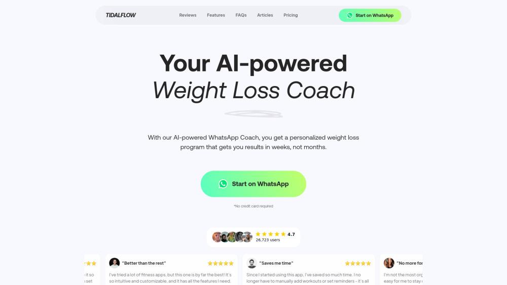 Tidalflow AI Personal Trainer - Your AI Fitness Coach