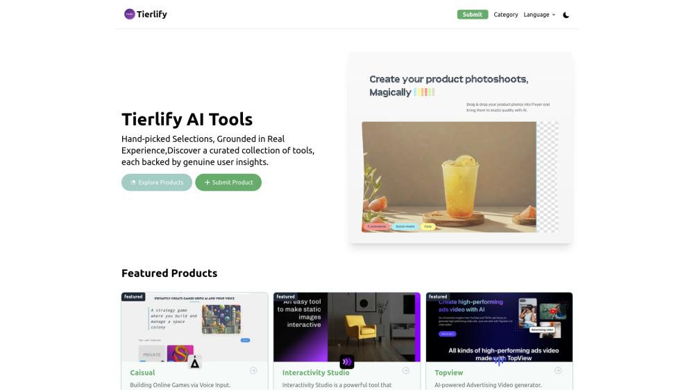 Tierlify: AI Tools and Product Discovery