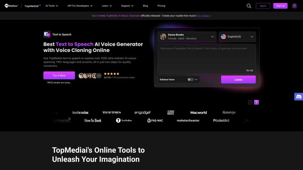 TopMediai - AI-Powered Content Creation Platform
