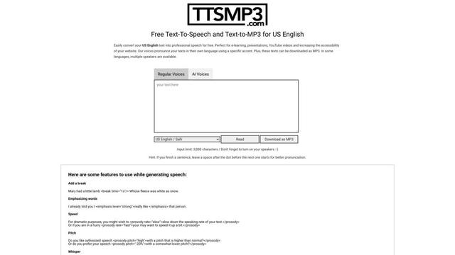 Recensione ttsMP3.com: Guida al Servizio Gratuito di Sintesi Vocale AI