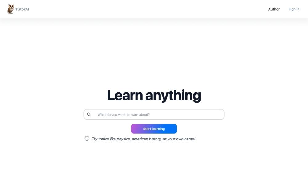 TutorAI - AI-Powered Personal Learning Assistant