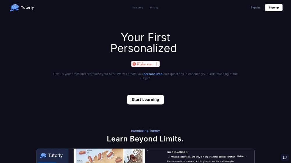 Tutorly: Personalized AI Tutoring for Enhanced Learning