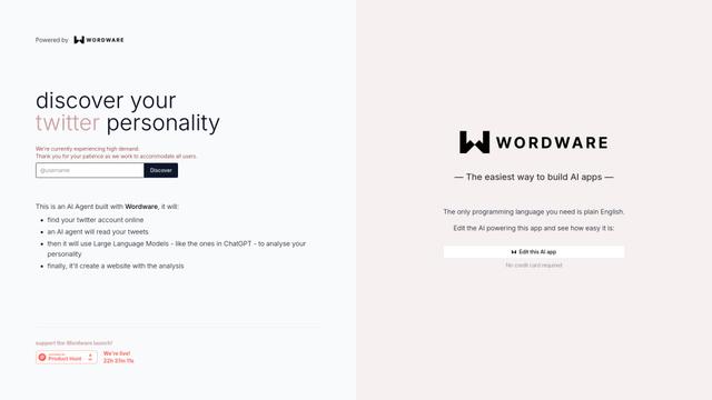 Come utilizzare Twitter Personality - AI Agent di Wordware