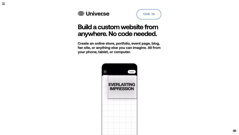 Universe - AI-Powered No-Code Website Builder