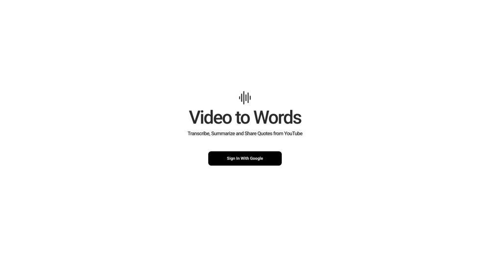 Video to Words