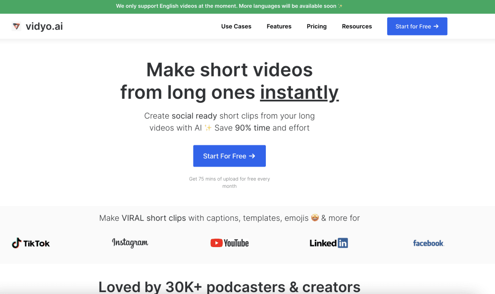 vidyo.ai - AI Video Editing for Social Media