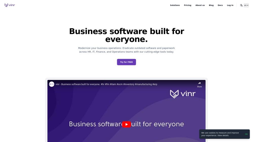 vinr Enterprise Solutions - Unified SaaS Platform for Business