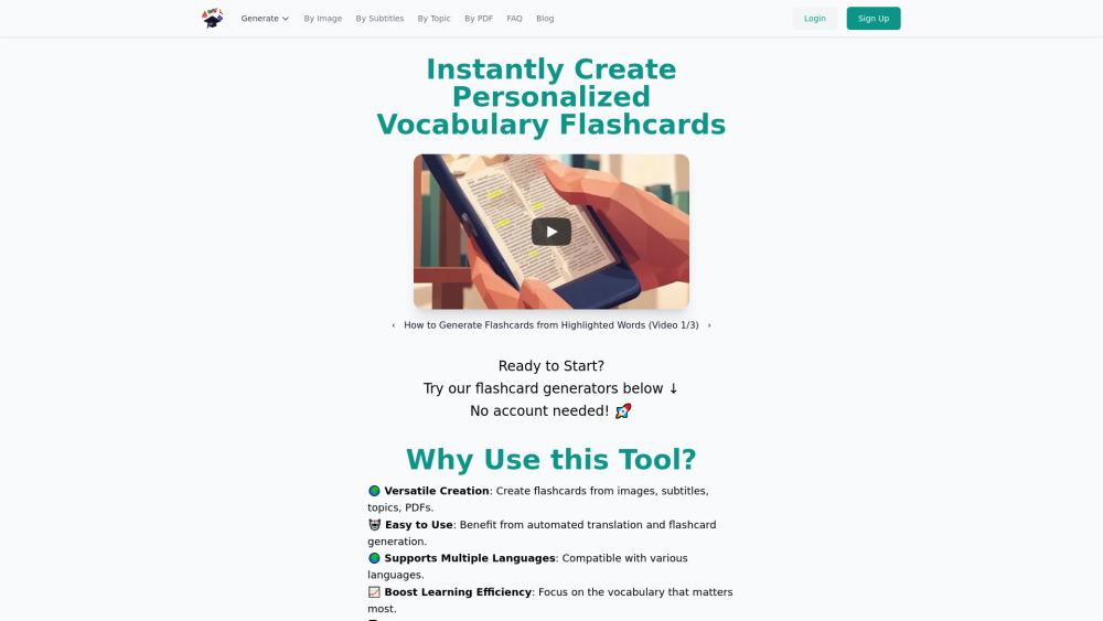 Translated Vocabulary Flashcards Generator