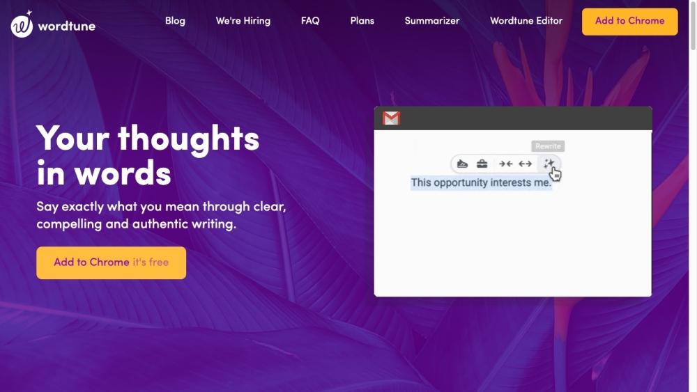 Wordtune - AI Writing Assistant for Rewriting and Paraphrasing