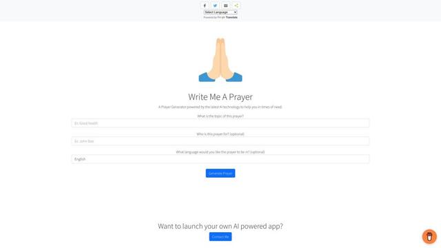 Write Me A Prayer - An AI Powered Prayer Generator
