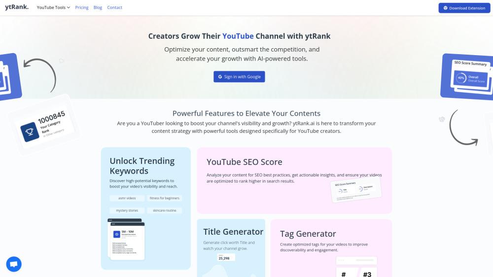 Optimize Your YouTube Channel with ytRank.ai
