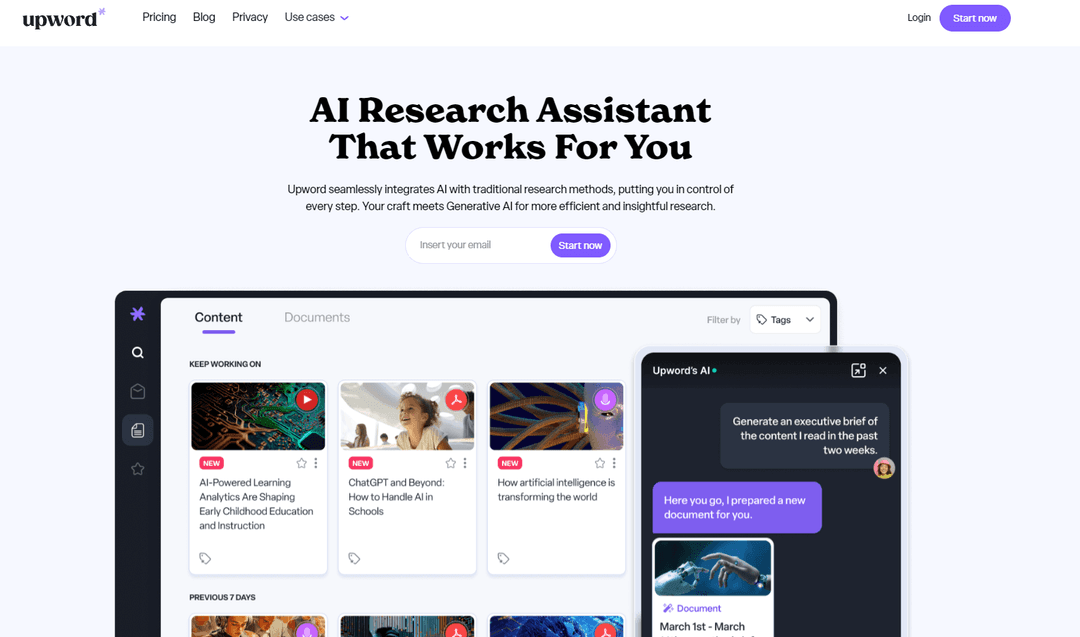 Upword - AI Research Assistant for Simplified Knowledge Management