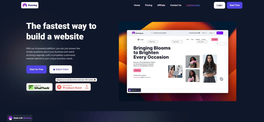 Stunning.so - AI-powered Website Builder for Customized Sites