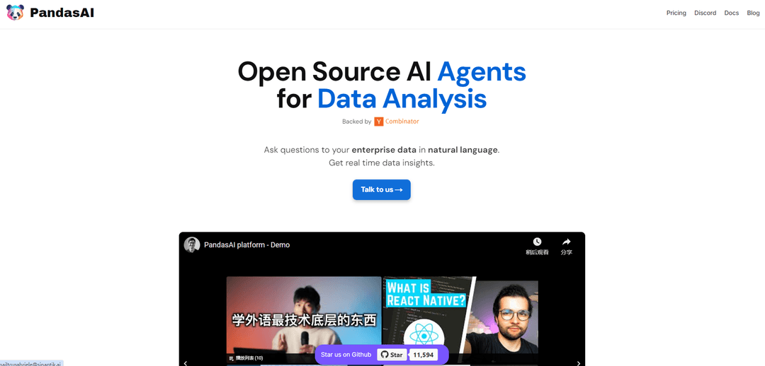 PandasAI: Conversational Data Analysis with Generative AI