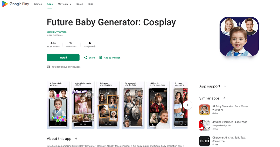 Future Baby Generator: Cosplay