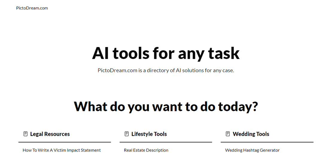PictoDream.com - AI Solutions Directory