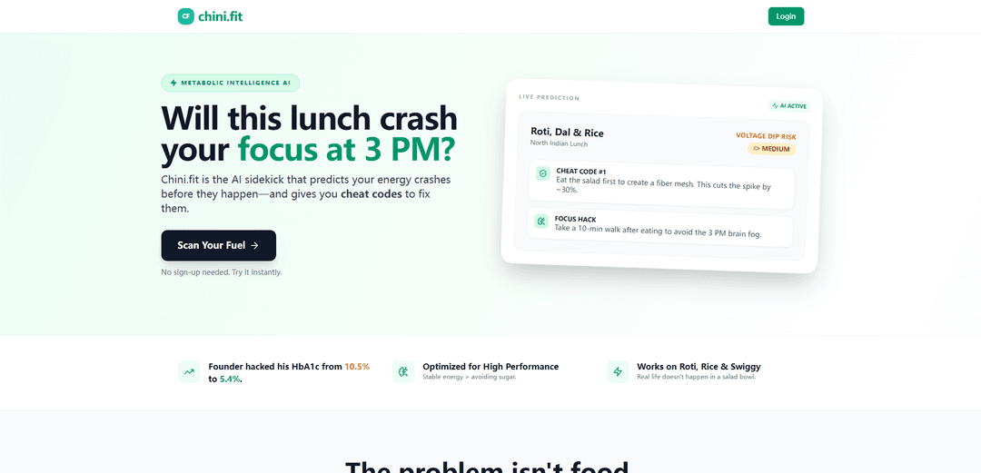Chini.Fit - Find Hidden Sugar in Meals