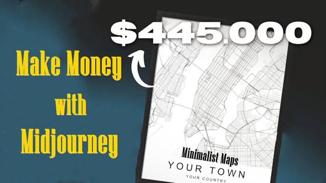 Ganhe Dinheiro com Midjourney: Faça $6.435 Por Mês Vendendo Mapas Minimalistas