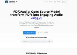 PDF2Audio AI 评测：使用AI将PDF转换为音频