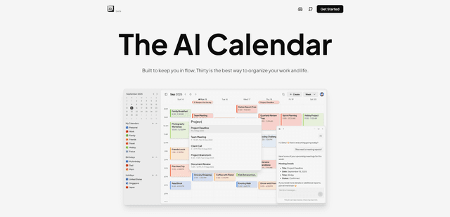Thirty Calendar