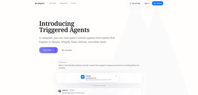 Triggered Agents by Adaptive